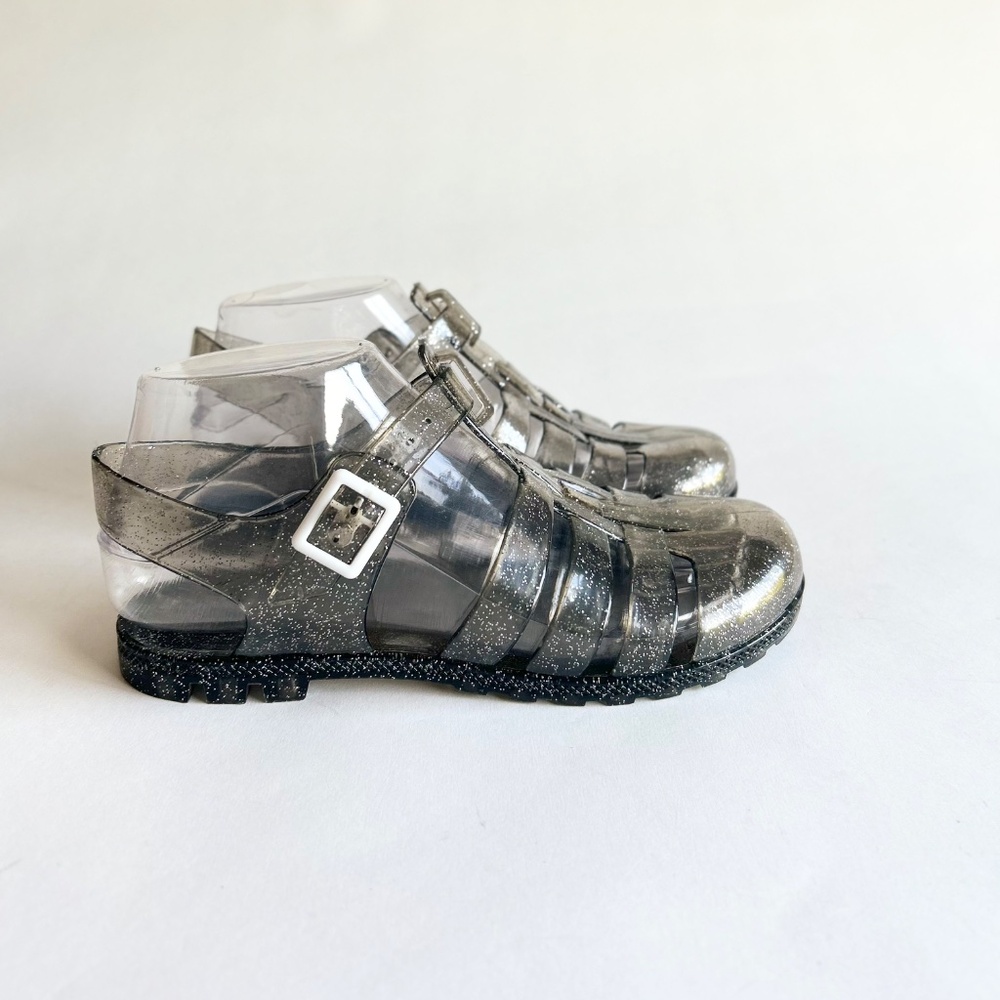 Unbranded Transparent Silver Jelly Ankle Strap Sandals size 6 - Picture 2 of 14